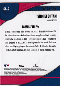  2022 Topps Significant Statistics Black #SS2 Shohei Ohtani /299