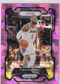  2023-24 Panini Prizm Prizms Pink Ice #63 LeBron James