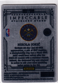  2023-24 Panini Impeccable Stainless Stars International Red #23 Nikola Jokic