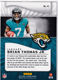  2024 Panini Illusions Trophy Collection Emerald #41 Brian Thomas Jr. RC