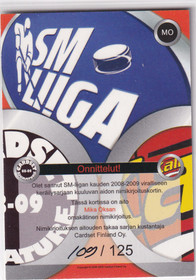 2008-09 Cardset Signature Mika Oksa /125