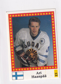 1991 Semic WC hockey Ari Haanpää  FANTOM BACK