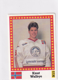 1991 Semic WC hockey Knut Walbye  FANTOM BACK