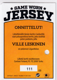 2023-24 Cardset Jersey Ville Leskinen /128