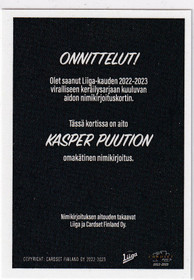 2022-23 Cardset Signature Kasper Puutio /100