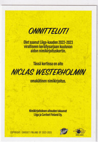 2022-23 Cardset Signature Niclas Westerholm /40