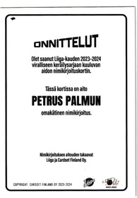 2023-24 Cardset Signature Petrus Palmu /100