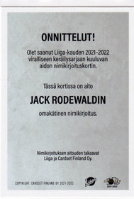 2021-22 Cardset Signature Jack Rodewald /125