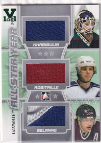 2012-13 ITG Ultimate Memorabilia All-Star Year Memorabilia #23 Nikolai Khabibulin/Luc Robitaille/Teemu Selanne 1/1 