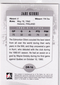  2010-11 ITG Decades 1980s Decades Rookies #DR16 Jari Kurri