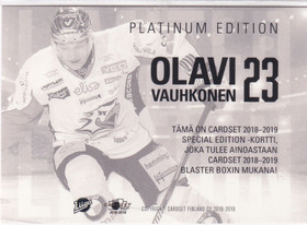 2018-19 Cardset Limited Edition Olavi Vauhkonen 