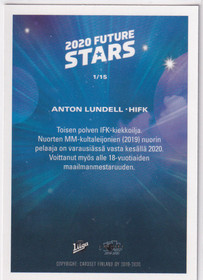 2019-20 Cardset 2020 Future Stars Anton Lundell