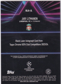 2023-24 Topps Chrome UEFA Jari Litmanen Black Lazer Auto /150