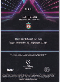 2023-24 Topps Chrome UEFA Jari Litmanen Black Lazer Auto /199