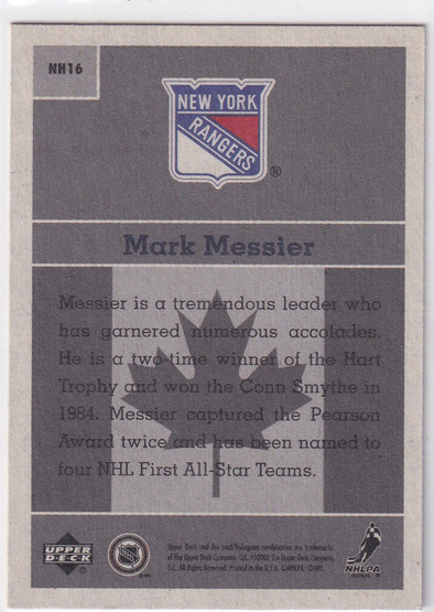  2000-01 Upper Deck Vintage National Heroes #NH16 Mark Messier