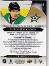  2018-19 Upper Deck Trilogy #103 Miro Heiskanen AU/249 RC