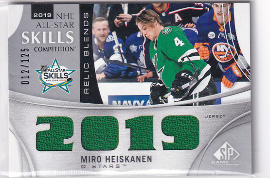  2019-20 SP Game Used '19 All Star Skills Relic Blends #ASRBMH Miro Heiskanen /125