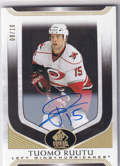  2020-21 SP Signature Legends Black #273 Tuomo Ruutu AU /10