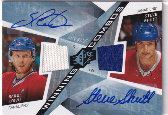 2008-09 SPx Winning Combos Radiance Autographs #WCKS Saku Koivu/Steve Shutt /25