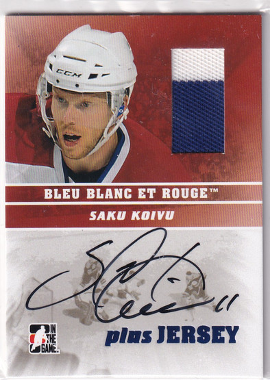 2008-09 ITG Bleu Blanc et Rouge Autographs Plus Jersey #APSK Saku Koivu