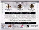 2012-13 Artifacts Tundra Trios Fight Straps Red #TT3CBP Ray Bourque/Brad Park/Zdeno Chara /6