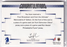  2002-03 BAP Ultimate Memorabilia Finals Showdown #25 Jari Kurri/Ron Hextall