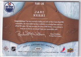  2009-10 Artifacts Frozen Artifacts Retail #FARJK Jari Kurri