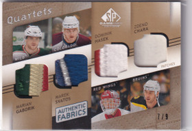 2008-09 SP Game Used Authentic Fabrics Quads Patches #AF4GSHC Marian Gaborik/Marek Svatos/Dominik Hasek/Zdeno Chara /9