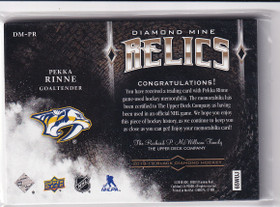  2018-19 Black Diamond Diamond Mine Relics Premium #DMPR Pekka Rinne/50