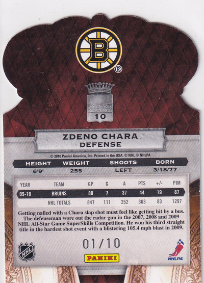  2010-11 Crown Royale Ice Blue #10 Zdeno Chara /10