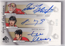  2005-06 SP Authentic Sign of the Times Triples #THHC Hasek/Havlat/Chara /15
