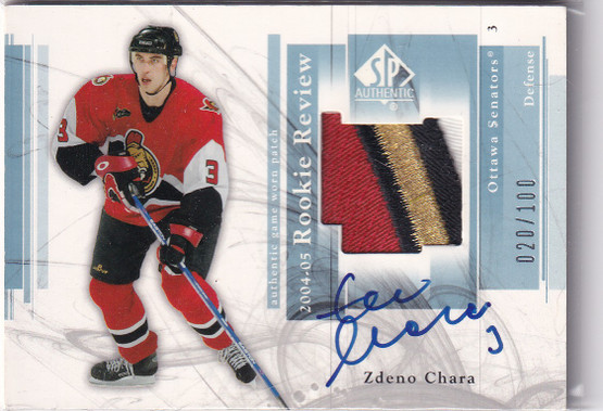 2004-05 SP Authentic Rookie Review Autographed Patches #RRZC Zdeno Chara /100