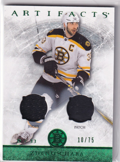  2012-13 Artifacts Jerseys Patch Emerald #100 Zdeno Chara/75