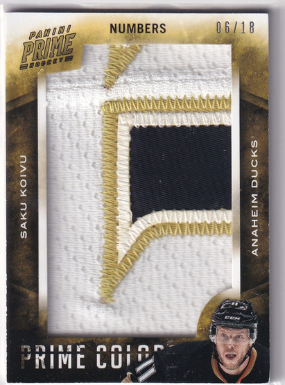  2013-14 Panini Prime Colors Numbers #PCSK Saku Koivu/18
