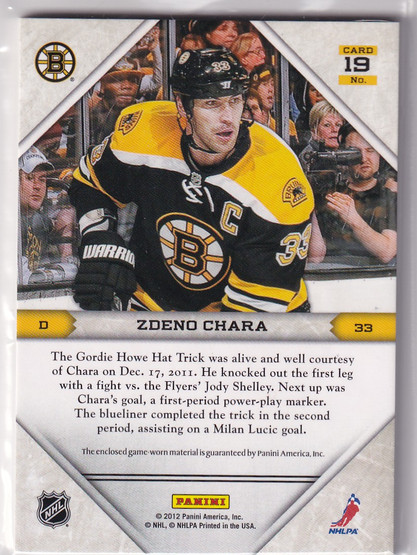  2011-12 Panini Titanium Quad Memorabilia #19 Zdeno Chara/25