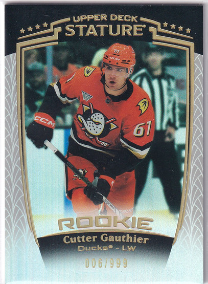  2024-25 Upper Deck Stature #38 Cutter Gauthier/999 RC