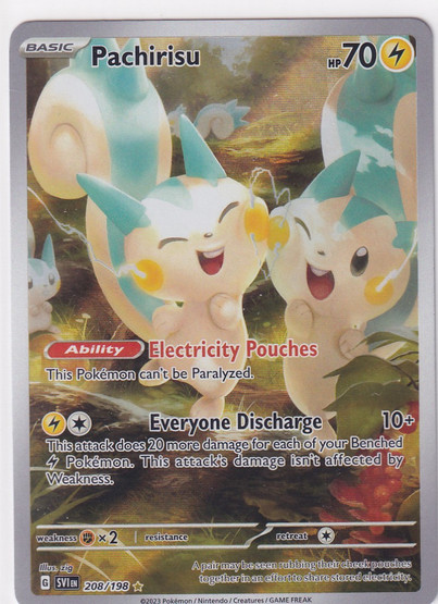Pokemon Pachirisu 208/198 Scarlet & Violet Illustration Rare