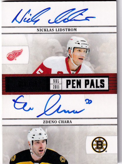  2010-11 Dominion Pen Pals Black #19 Nicklas Lidstrom/Zdeno Chara 1/1
