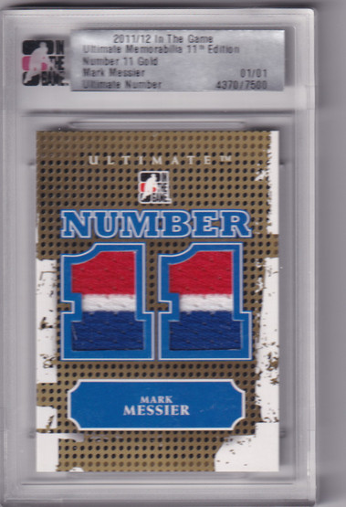 2011-12 ITG Ultimate Memorabilia Number 11 GOLD Mark Messier 1/1
