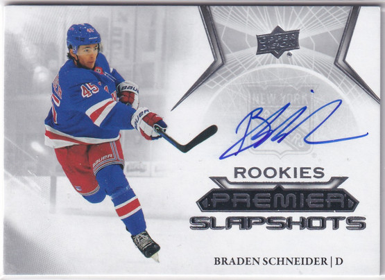  2022-23 Upper Deck Premier Premier Slapshots Rookie Autographs #PSARBS Braden Schneider