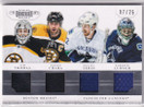 2011-12 Dominion Quad Jerseys #33 Daniel Sedin/25/Roberto Luongo/Tim Thomas/Zdeno Chara /25