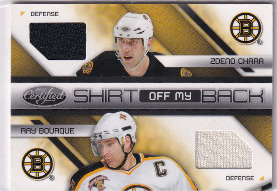 2010-11 Certified Shirt Off My Back Combos Autographs #9 Ray Bourque/Zdeno Chara /5