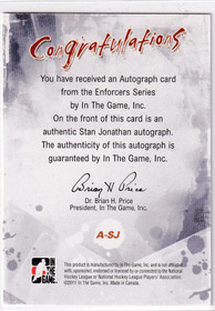  2011-12 ITG Enforcers Autographs #ASJ Stan Jonathan