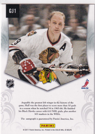  2011-12 Panini Private Signings #GJ1 Bobby Hull white jersey