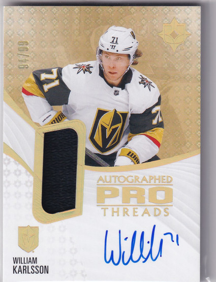  2023-24 Ultimate Collection Pro Threads Patch Autographs #PTWK William Karlsson/99