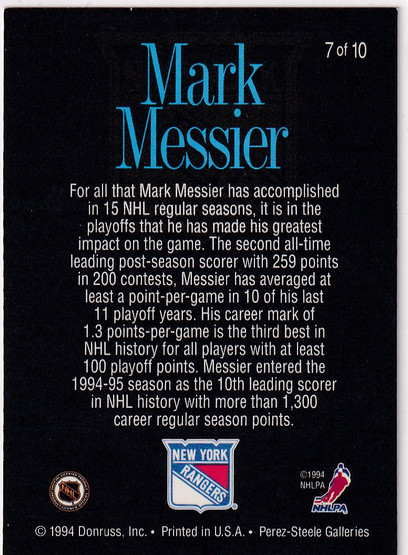  1994-95 Donruss Ice Masters #7 Mark Messier