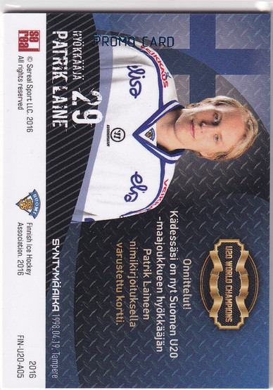 2016 Sereal PROMO U20 World Champions Patrik Laine