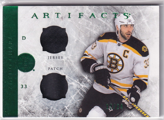  2012-13 Artifacts Horizontal Jerseys Patches Emerald #100 Zdeno Chara /24