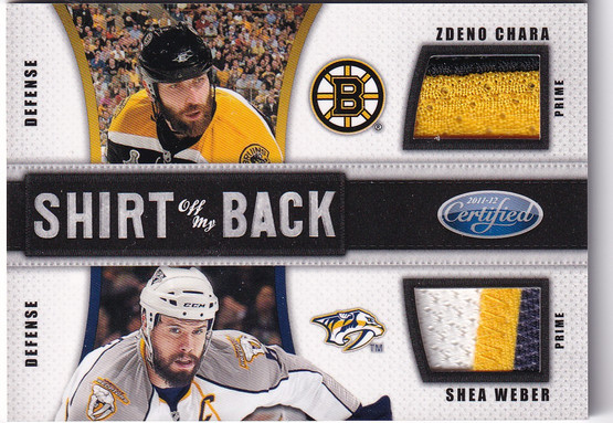 2011-12 Certified Shirt Off My Back Combos Autographs Prime #6 Shea Weber/Zdeno Chara /10