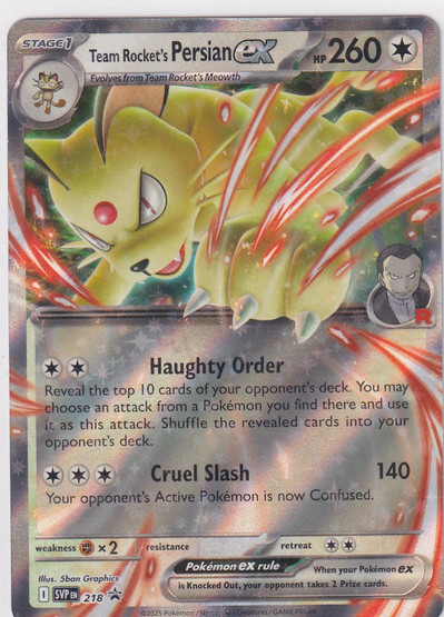 Pokemon Team Rocket's Persian ex 218 SV Black Star Promos
